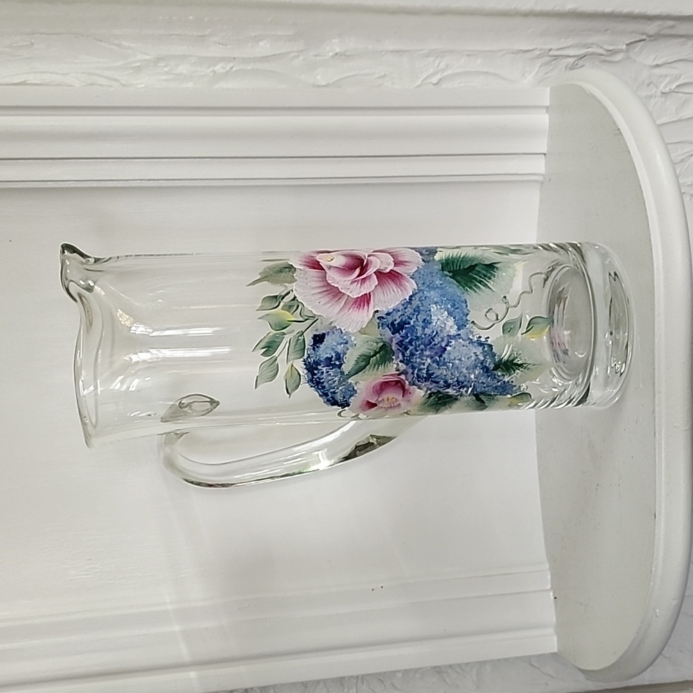 Hand painted Luigi Bormioli water pitcher made in Romania brand new